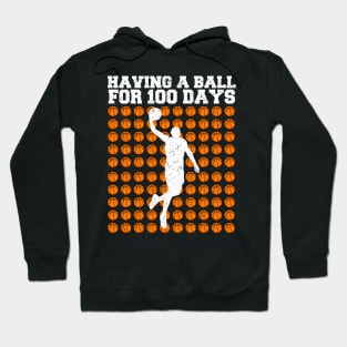 Retro 100th Day Of School, Basketball 100th Day Balls Hoodie